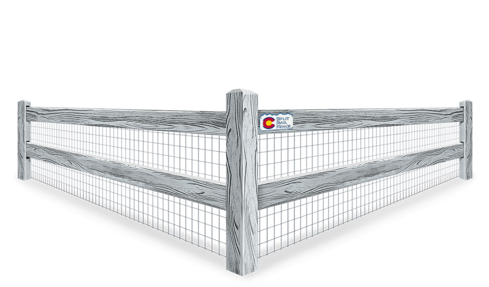 2 Rail concrete fence with wire mesh in Colorado