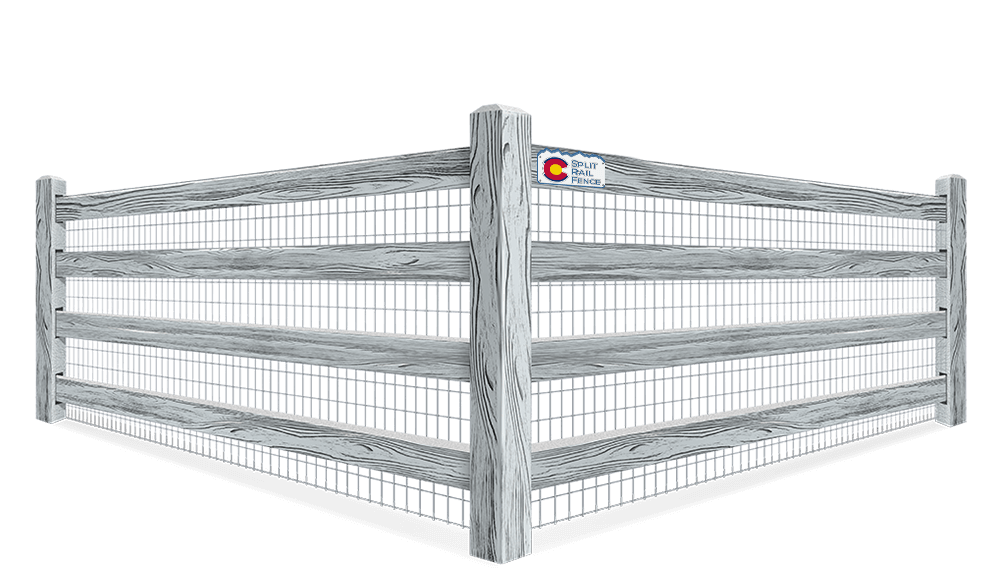 4 Rail concrete fence with wire mesh in Colorado