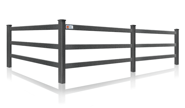 Steel Rail Fence for horse farms in the Colorado area.