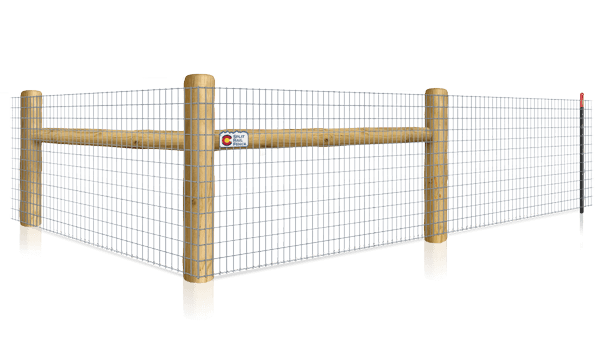 Wire Mesh T-post fence with H-brace for farms in the Colorado area.
