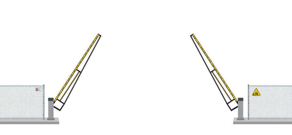 Automated Barrier Lift gate in open position