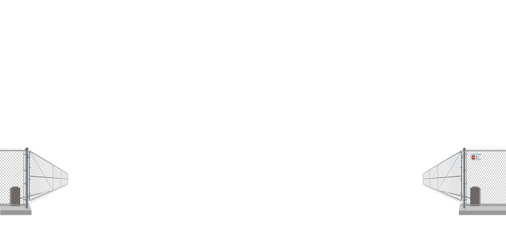 Automated chain link swing gate in open position