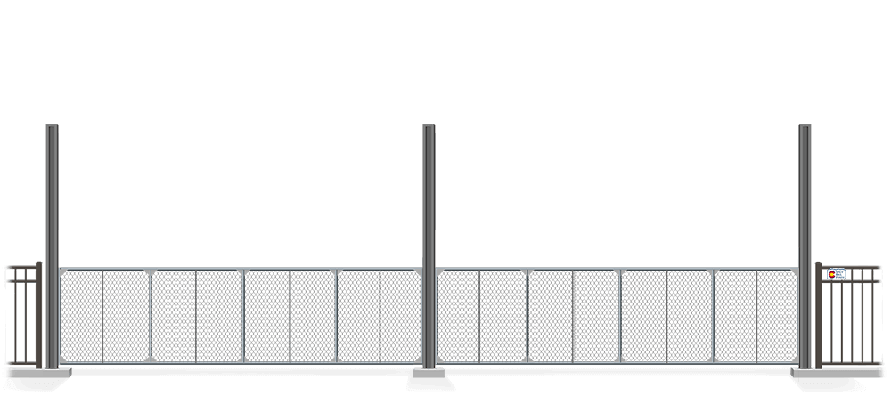 Automated chain link Vertical Lift gate in closed position