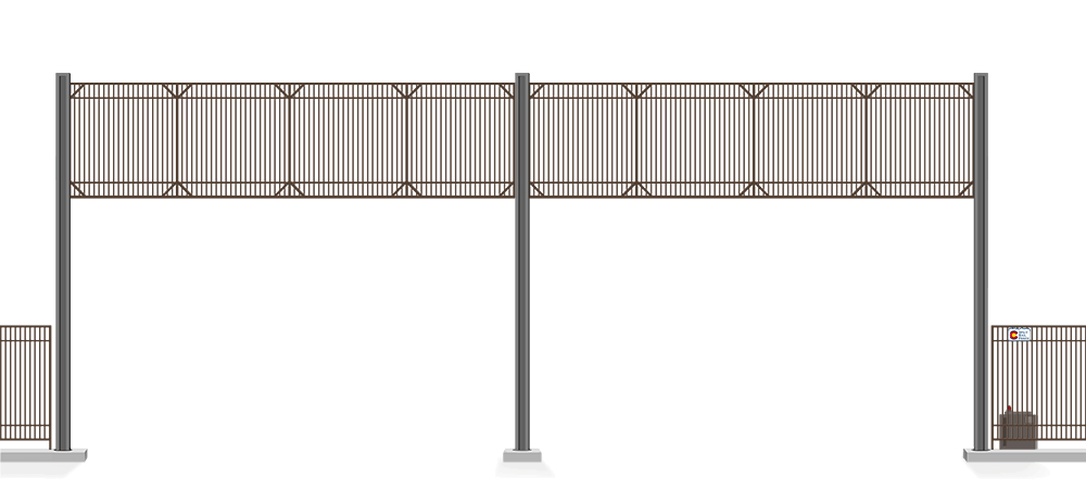 Automated Metal Vertical Lift gate  in open position
