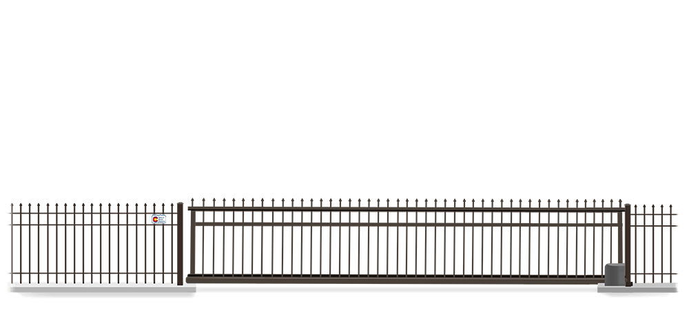 Automated Metal Vertical Pivot gate  in closed position