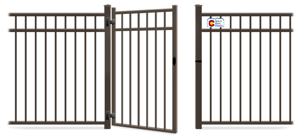 Metal gate in open position