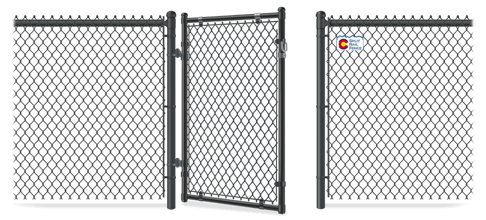Chain Link gate in open position