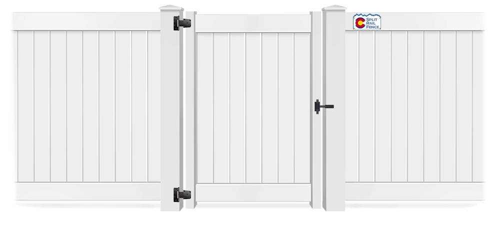 Vinyl gate in closed position