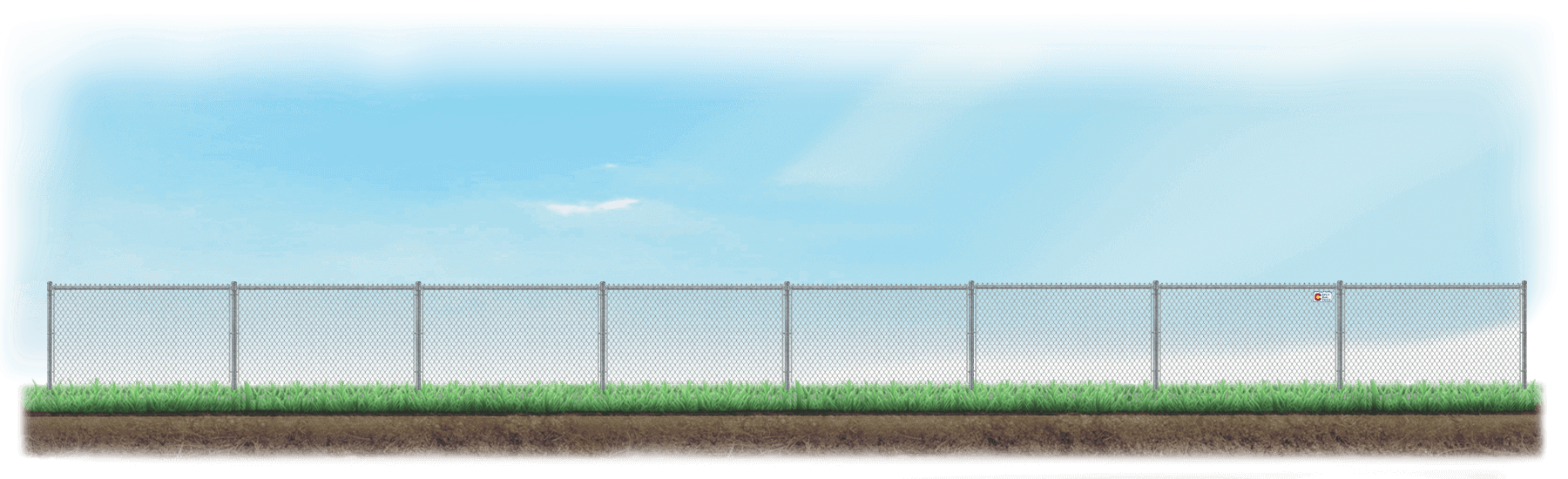 Straight Chain Link fence on level ground