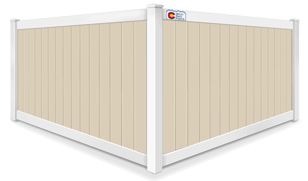 2 Tone Full Privacy vinyl fence contractor in Colorado