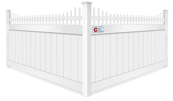 Stepped vinyl fence contractor in Colorado