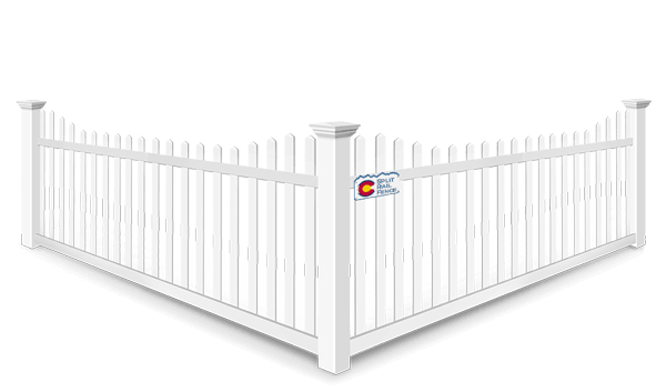 Stepped Picket vinyl fence contractor in Colorado
